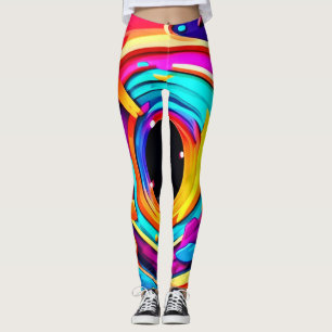 Legging Arte Abstrata de Vórtice Cósmico Vibrante