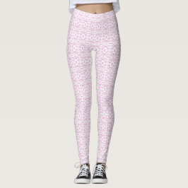 Legging Arte Abstrata em Gouache Rosa Branco Espectroscópi