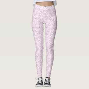 Legging Arte Abstrata em Gouache Rosa Branco Espectroscópi