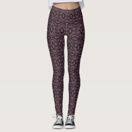 Legging Arte Abstrata em Gouache Rosa Preto Espectroscópic