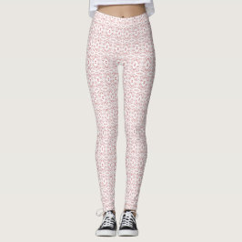 Legging Arte Abstrata em Gouache Vermelho Branco Espectros