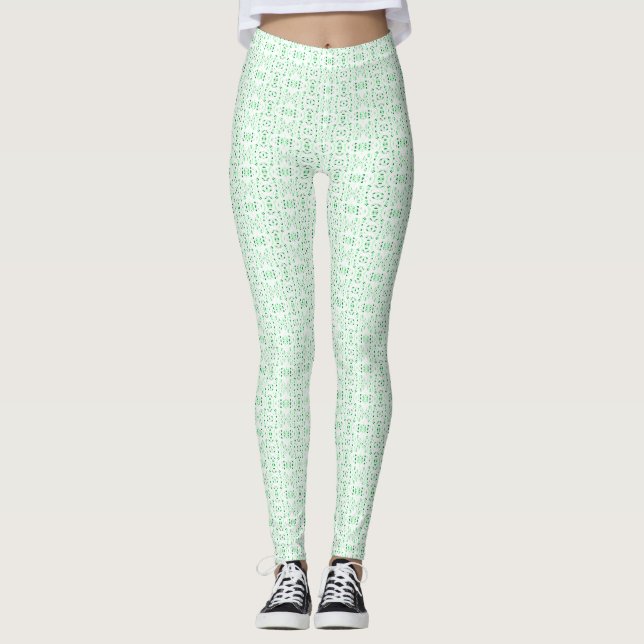 Legging Arte Abstrata em Guache Verde Branco Firebrand (Frente)