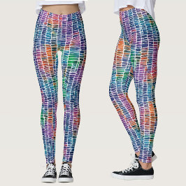 Legging Arte abstrata legal com padrão de aquarela em arco