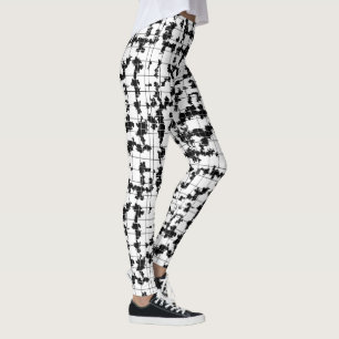 Legging Arte abstrata orgânica preto e branco Design