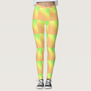 Legging Arte africana padrão, laranja verde-amarelo