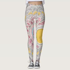 Legging Arte AI do Círculo Amarelo