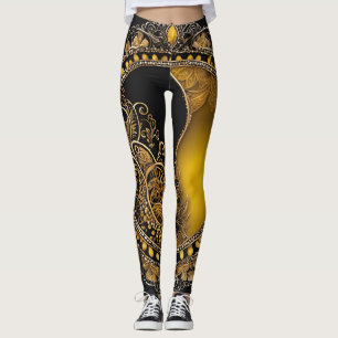 Legging Arte AI Dourada e Negra