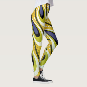 Legging Arte Antiga Modernista, Pena de Pavão da Macmillan