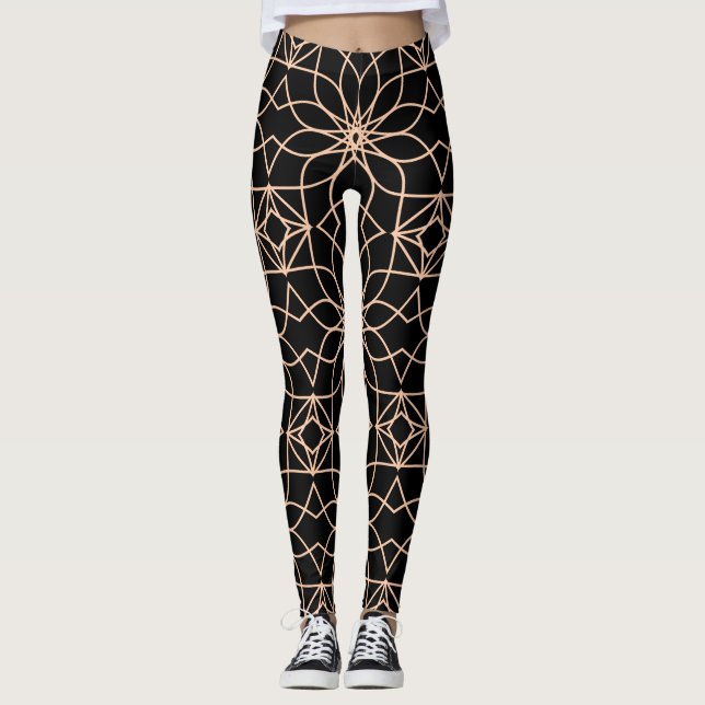 Legging Arte Árabe com Padrão Geométrico Islâmico (Frente)