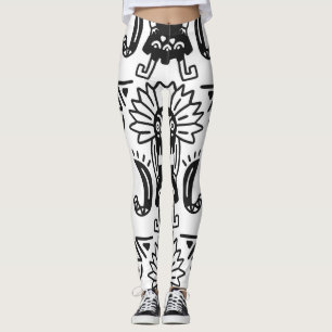 Legging Arte Asteca - Padrão de Lagarto