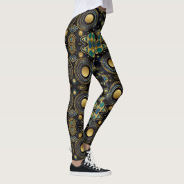 Legging Arte asteca vibrante, refletindo a cultura