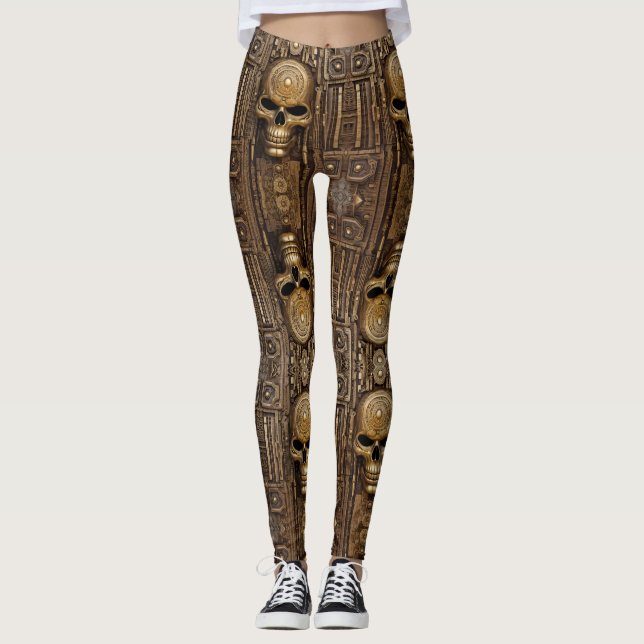 Legging Arte asteca vibrante, refletindo a cultura (Frente)