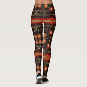 Legging Arte asteca vibrante, refletindo a cultura