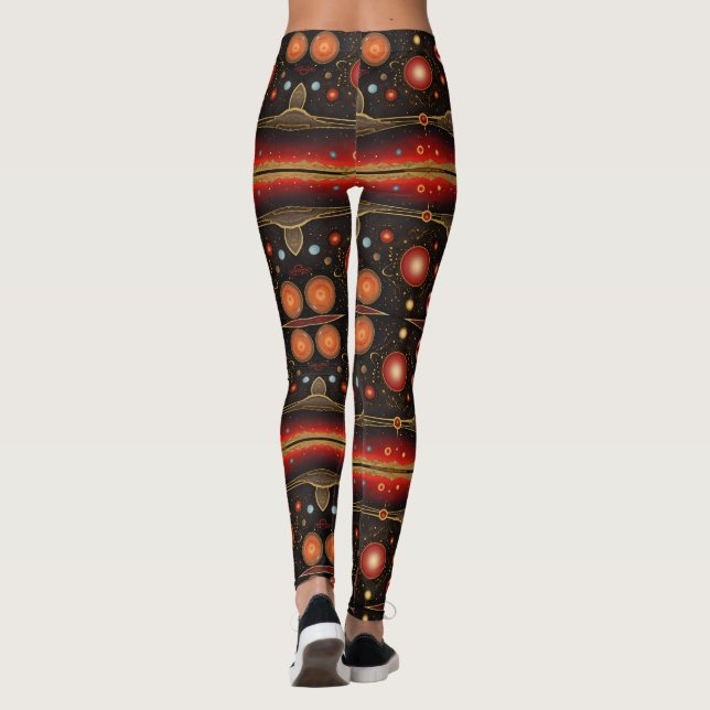 Legging Arte asteca vibrante, refletindo a cultura (Verso)