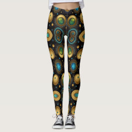 Legging Arte asteca vibrante, refletindo a cultura