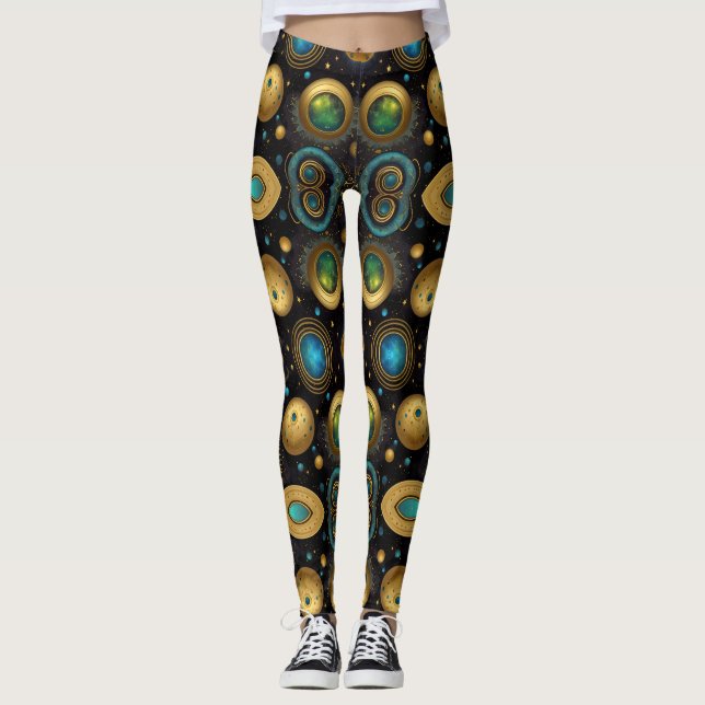Legging Arte asteca vibrante, refletindo a cultura (Frente)