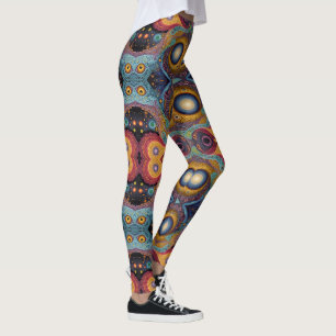 Legging Arte asteca vibrante, refletindo a cultura
