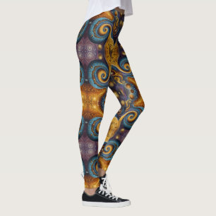 Legging Arte asteca vibrante, refletindo a cultura