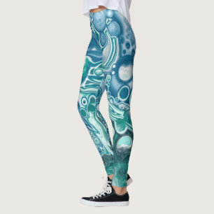 Legging Arte azul e fluido lacrimal