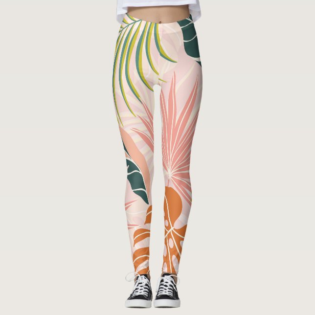 Legging Arte Botânica Boho: Abstrato inspirada na natureza (Frente)