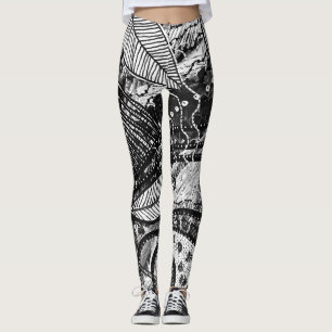 Legging Arte Camadas Preto e Branco Almost Everywhere 5