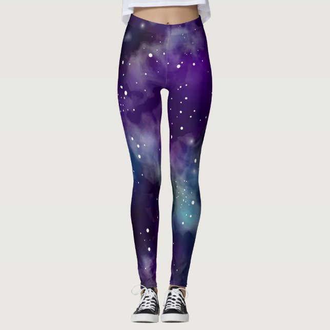 Legging Arte Celestial do Universo Galaxy Star (Frente)