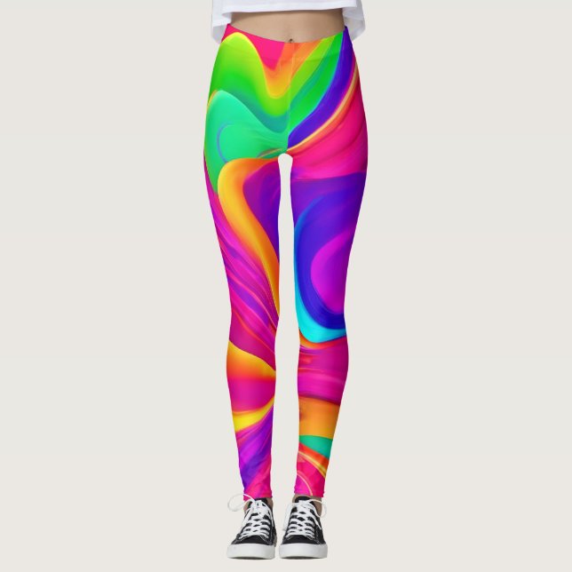 Legging Arte Colorida Abstrata (Frente)