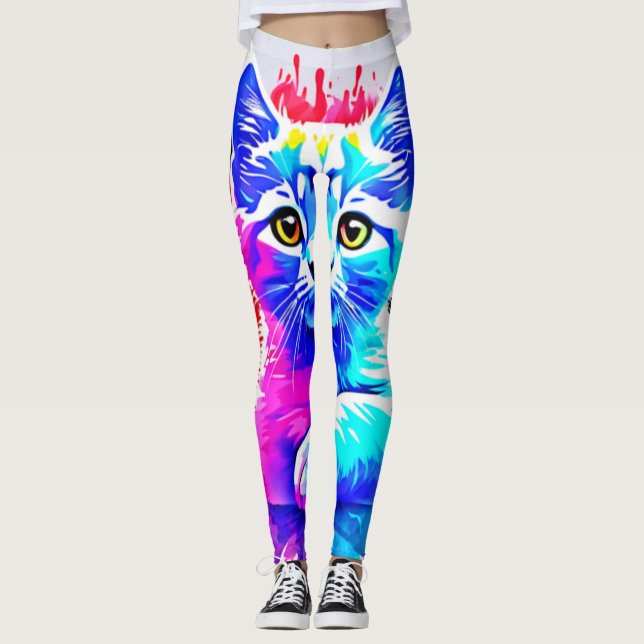 Legging Arte Colorida para Gatos (Frente)