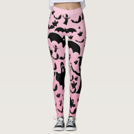 Legging Arte com padrão de Floresta Assombrada Rosa Assust