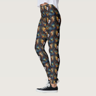 Legging Arte Cósmica Colorida Da Águia Voadora,