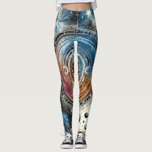 Legging Arte Cósmica Futurística Batik - Design de Espaço