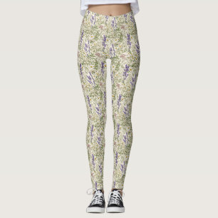 Legging Arte Cottagecore de Flor de Campo Natural