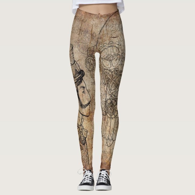 Legging Arte da engrenagem de Steampunk (Frente)