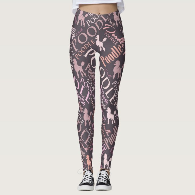 Legging Arte da palavra da caniche (Frente)