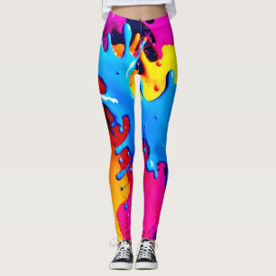 Legging Arte de abertura de cores vivas