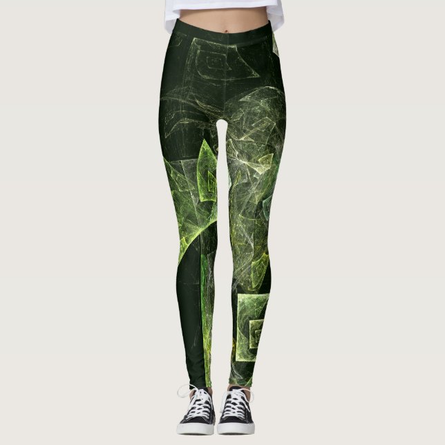 Legging Arte de Abstrato de Balanceamento Rastreado (Frente)
