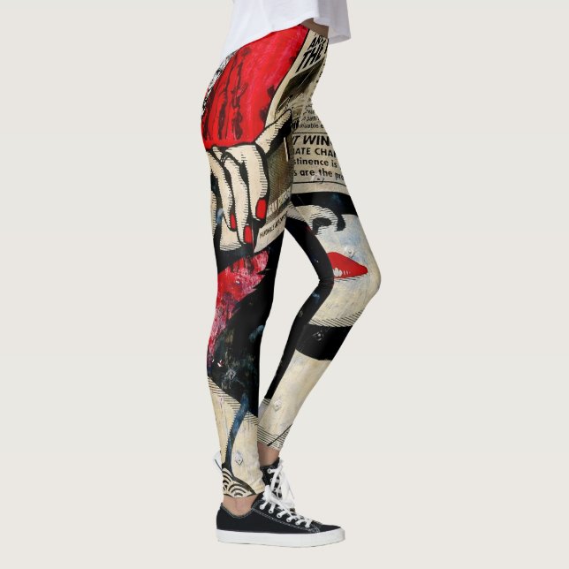 Legging Arte de aquarela artística clássica desenhada à mã (Direita)