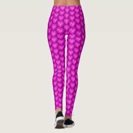 Legging Arte de aquarela de coração de safira rosa