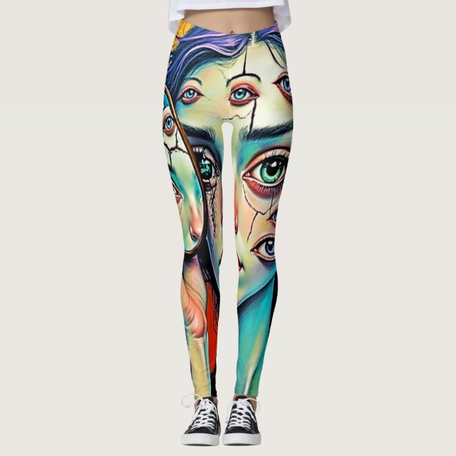 Legging Arte de Autoreflexão Destruída (Frente)