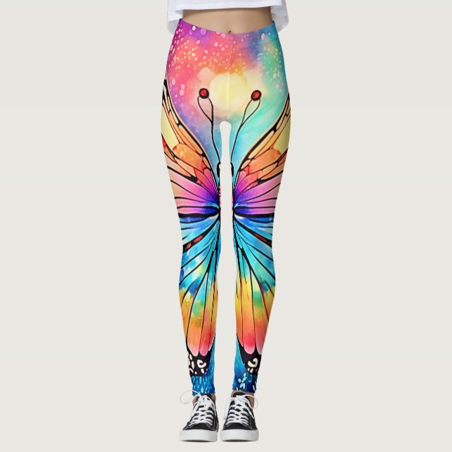 Legging Arte de Borboleta Vibrante (Frente)