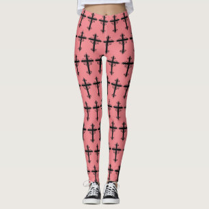 Legging Arte de Cruz Talhada Ornamentada Premium