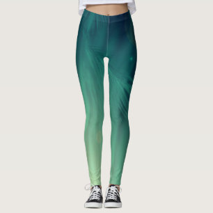 Legging arte de design abstrata verde-clara mística