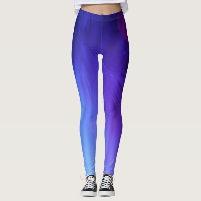 Legging arte de design abstrata verde-clara mística (Frente)