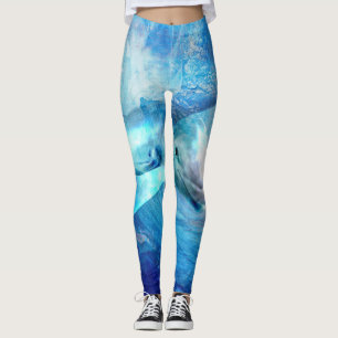 Legging Arte de Digitas do golfinho da aguarela