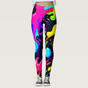 Legging Arte de explosão de cor líquida de abstrato