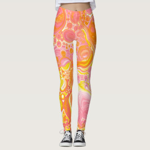 Legging Arte de Fluidos Rosa e Laranja