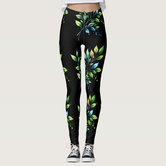 Legging Arte de folha (Frente)