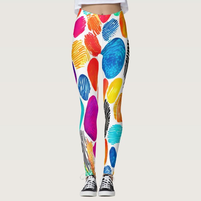 Legging Arte de fusão de impressões digitais (Frente)