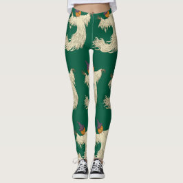 Legging Arte de Halloween do Fantasma de Cabeça de Abóbora