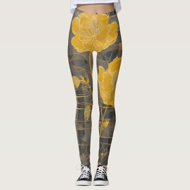 Legging arte de IA de Renda de Girassol (Frente)